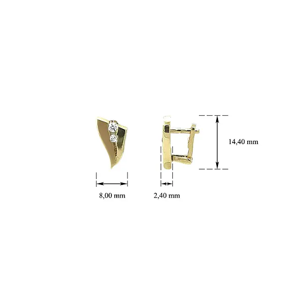 Золотые серьги с цирконами