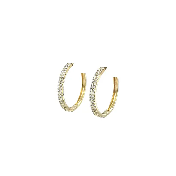 Золотые круглые серьги с цирконами