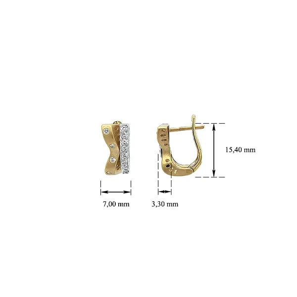 Серьги с цирконами в золоте