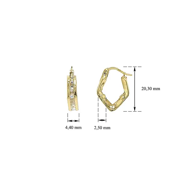 Золотые круглые серьги с цирконами