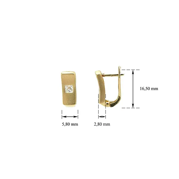 Золотые серьги с цирконами