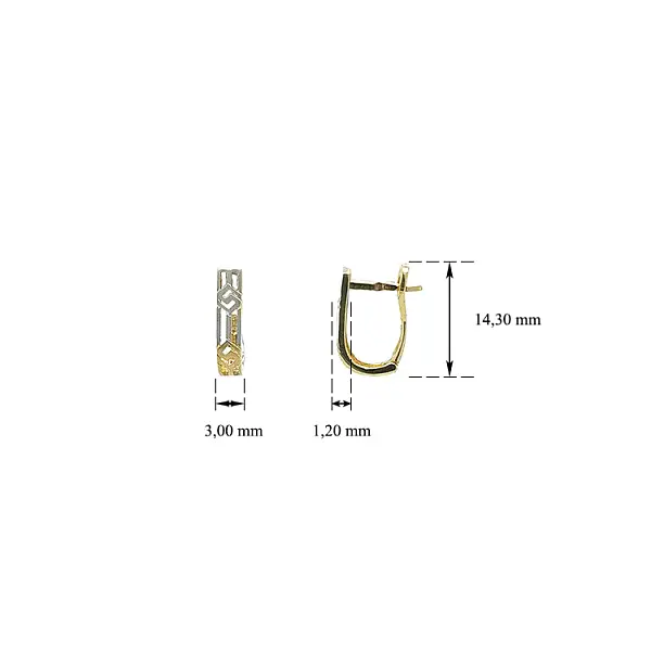 Серьги из комбинированного золота