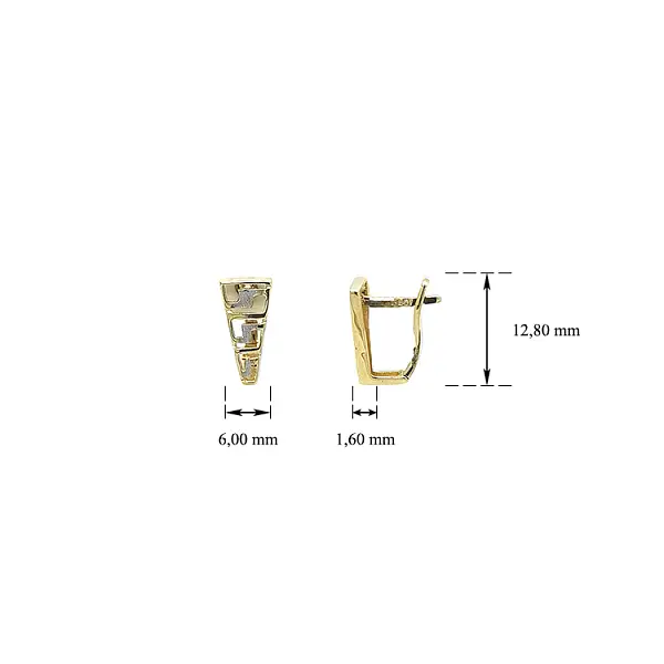 Серьги из комбинированного золота