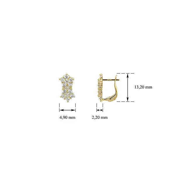 Золотые серьги с цирконами