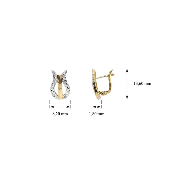 Серьги из комбинированного золота