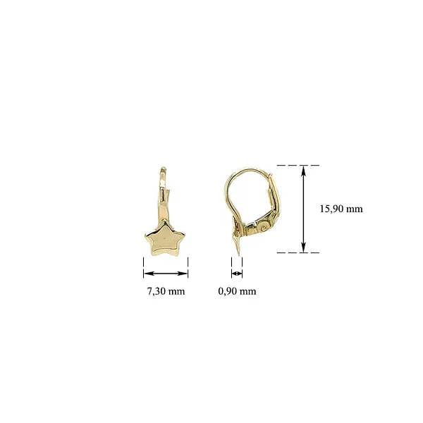 Золотые серьги Звезды