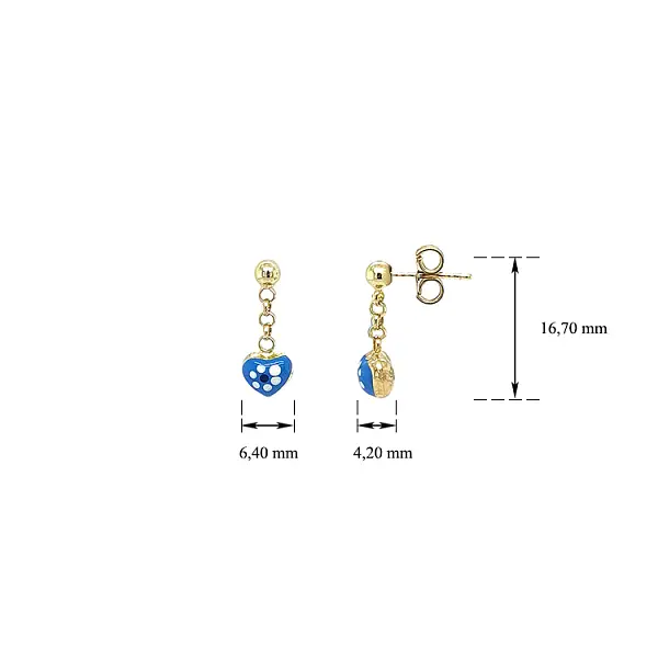 Золотые детские серьги сердце