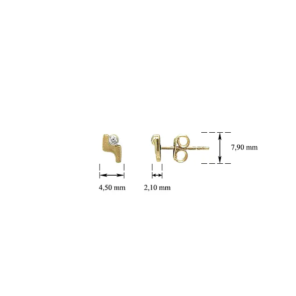 Золотые серьги 'Пеки' с цирконами