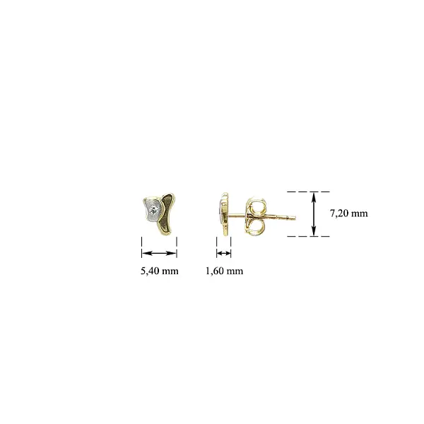 Серьги с цирконами в золоте