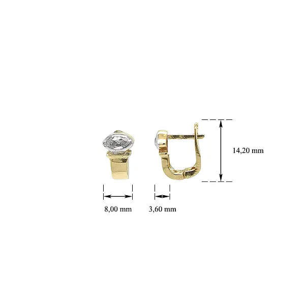 Золотые серьги с цирконами