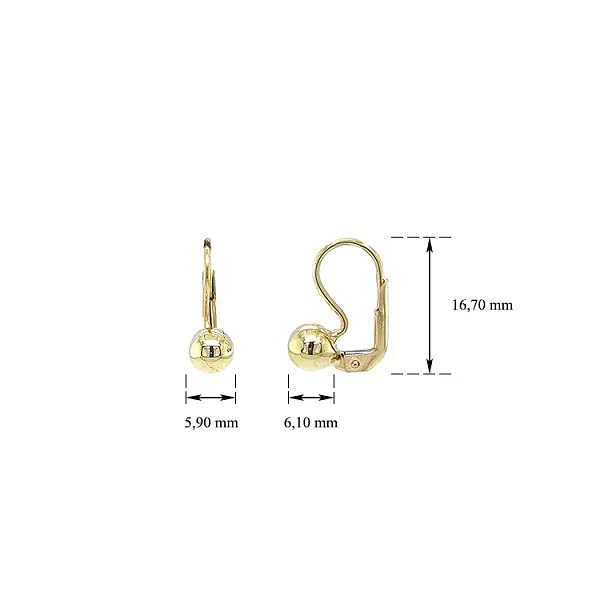 Золотые серьги Бусины