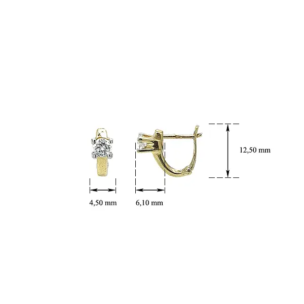 Золотые серьги с цирконами