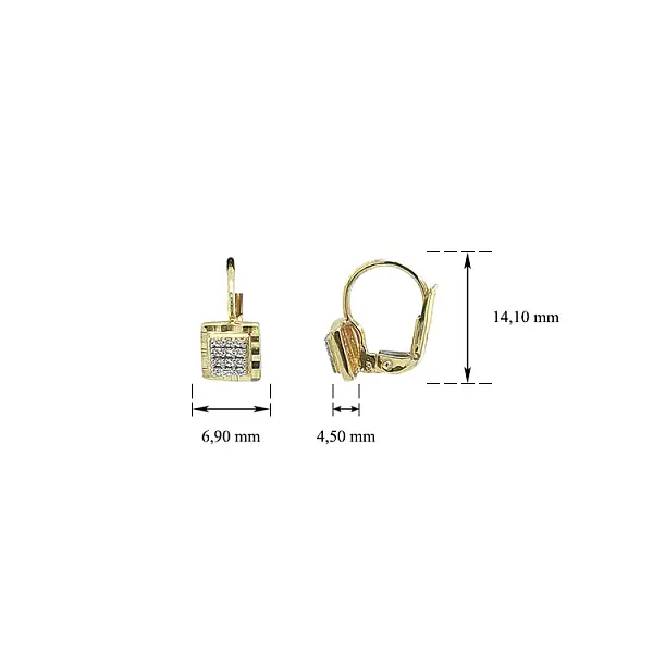 Золотые серьги с цирконами