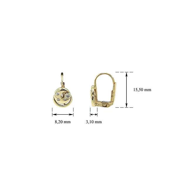 Золотые серьги с цирконами