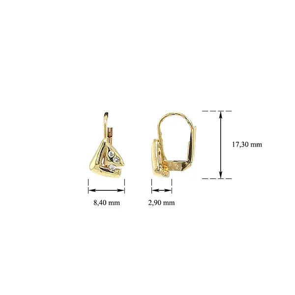 Золотые серьги с цирконами