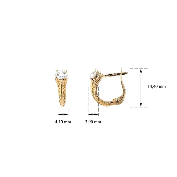 Золотые серьги с цирконами