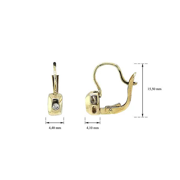 Золотые серьги с цирконами