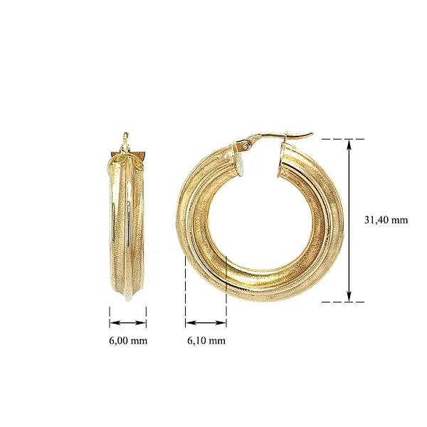 Золотые круглые серьги