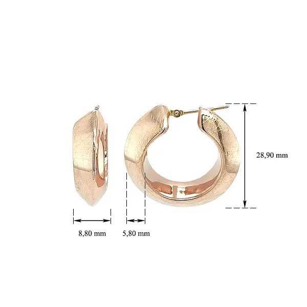 Круглые серьги из розового золота