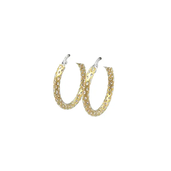 Круглые серьги из комбинированного золота