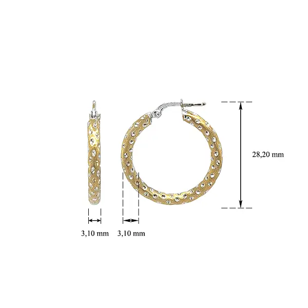 Круглые серьги из комбинированного золота