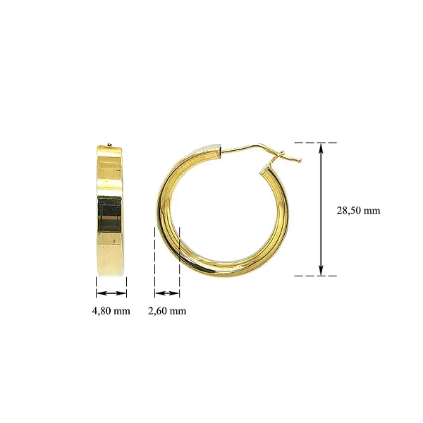 Золотые круглые серьги