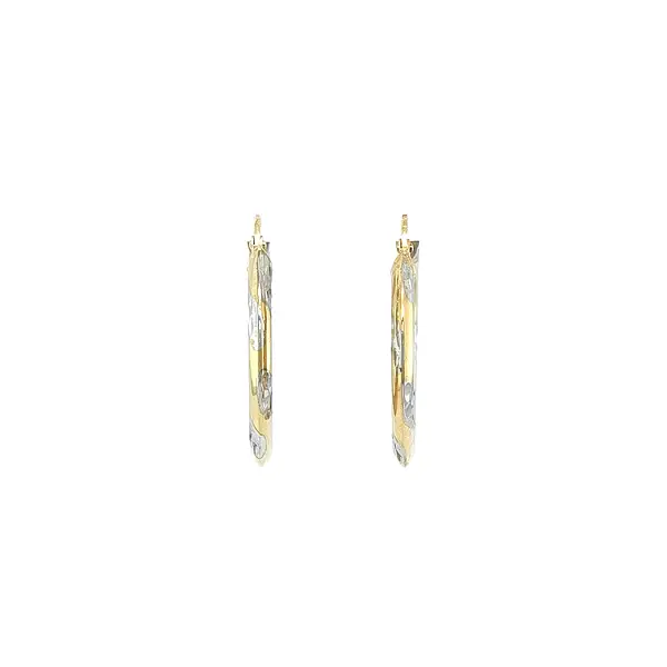 Круглые серьги из комбинированного золота