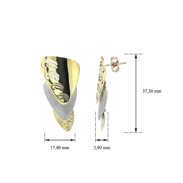 Серьги из кобминированного золота