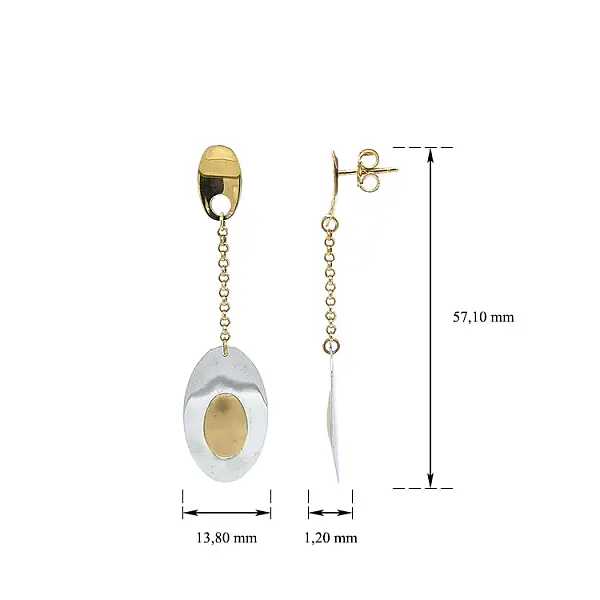 Серьги из комбинированного золота