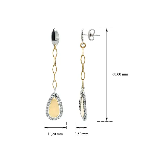 Серьги из комбинированного золота