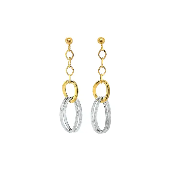 Серьги из комбинированного золота