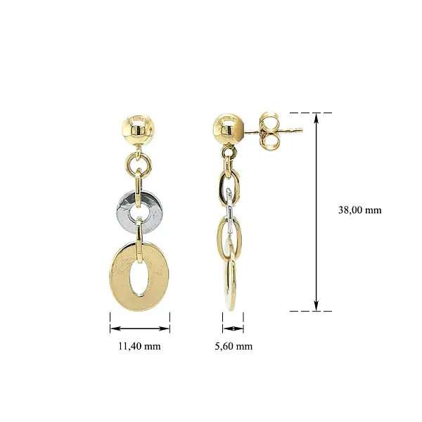 Серьги из комбинированного золота