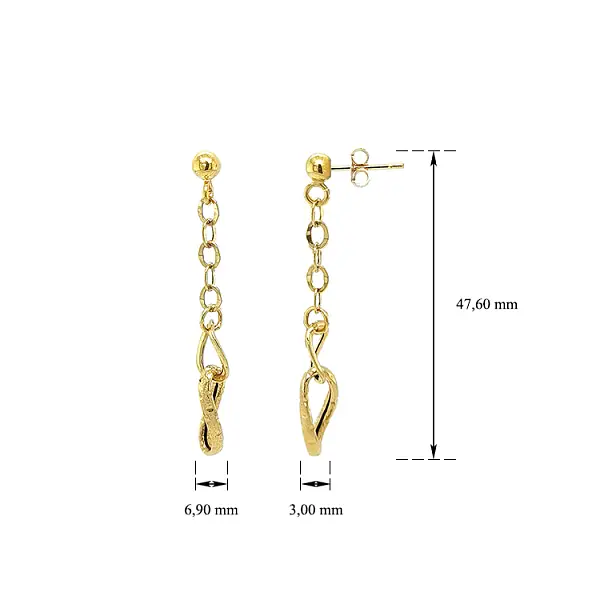 Золотые серьги-пусеты