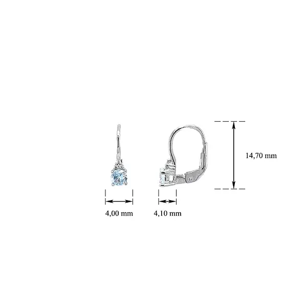 Серьги с топазом из белого золота