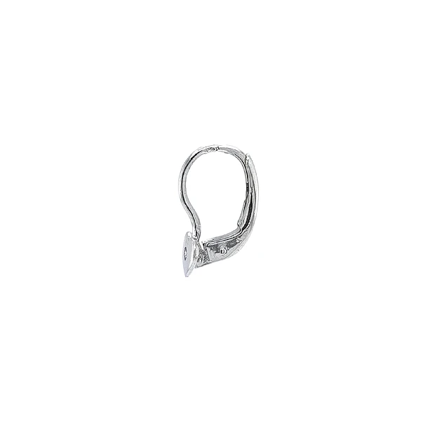 Серьги Сердце с цирконами из белого золота