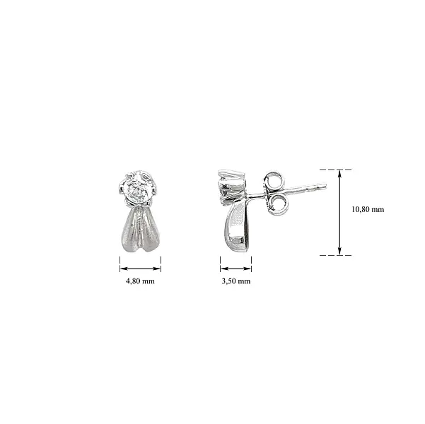 Элегантные серьги из белого золота с минималистичным дизайном