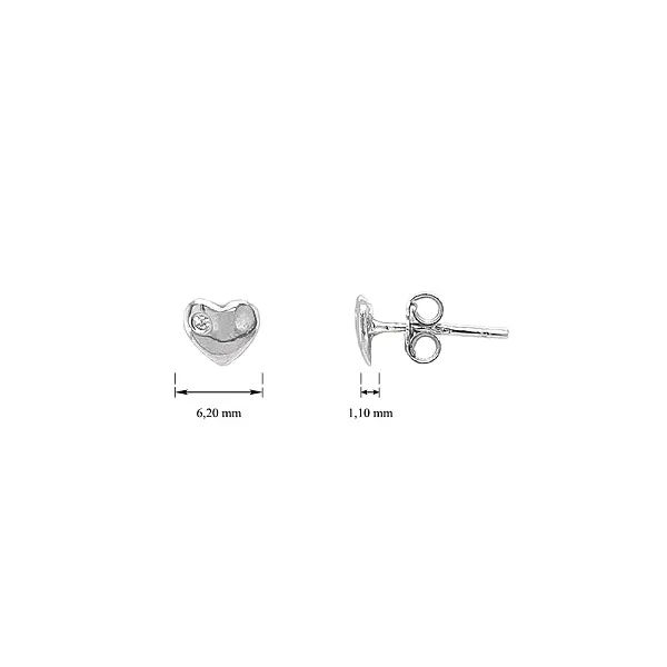 Серьги-сердца из белого золота с цирконами - сверкающий символ любви