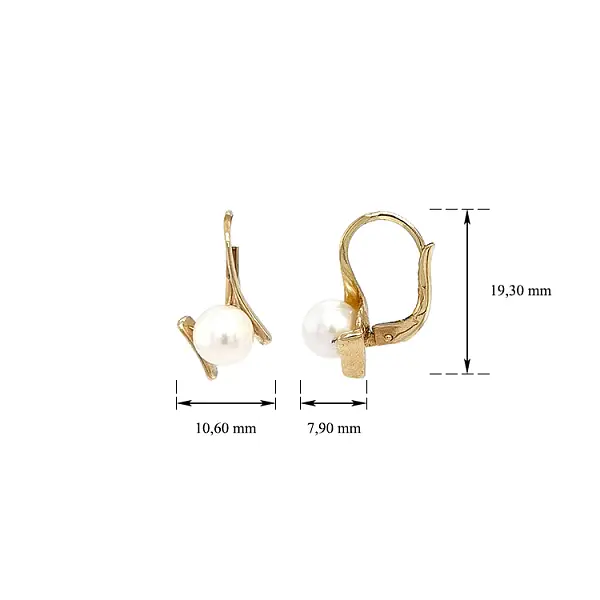 Золотые серьги с жемчугом