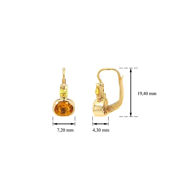 Золотые серьги с цирконами