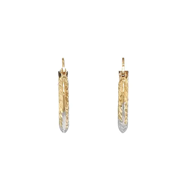 Элегантные серьги-кольца из комбинированного золота