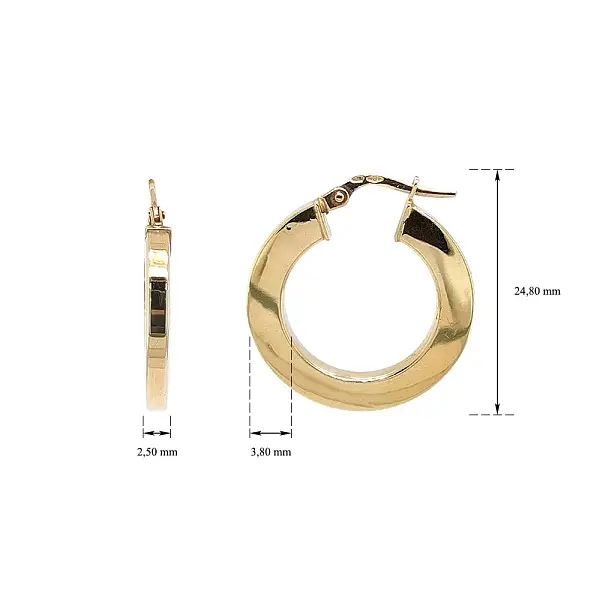 Элегантные золотые серьги-кольца