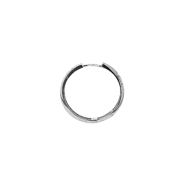 Круглые серьги с цирконами из белого золота