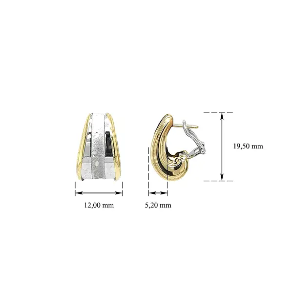 Серьги из комбинированного золота