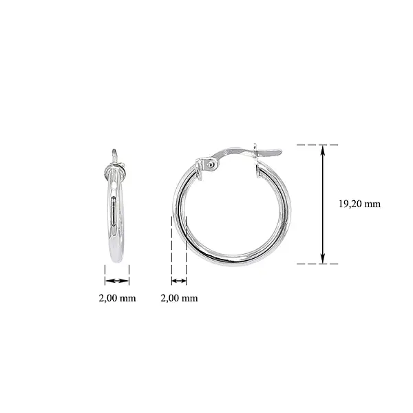 Круглые серьги из белого золота