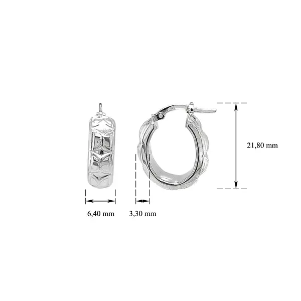 Круглые серьги из белого золота