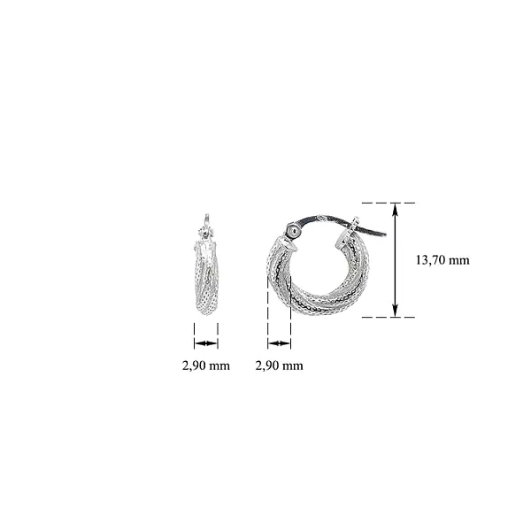 Круглые серьги из белого золота