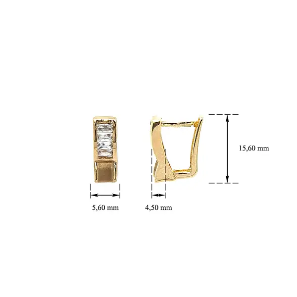 Золотые серьги с цирконами