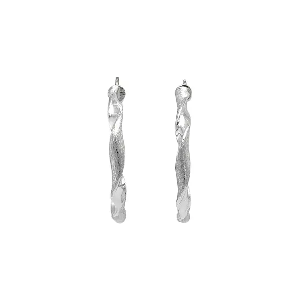 Круглые серьги из белого золота