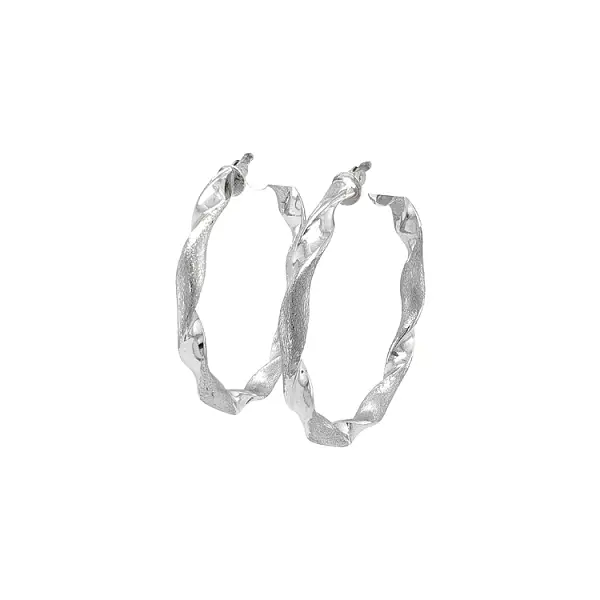 Круглые серьги из белого золота