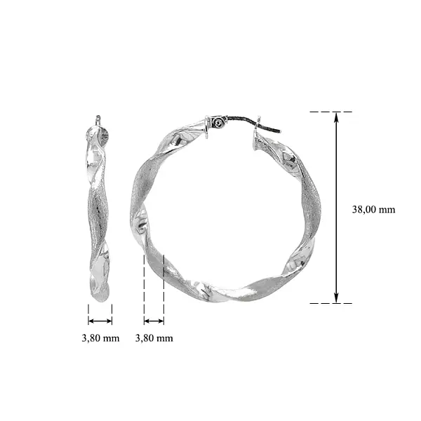Круглые серьги из белого золота